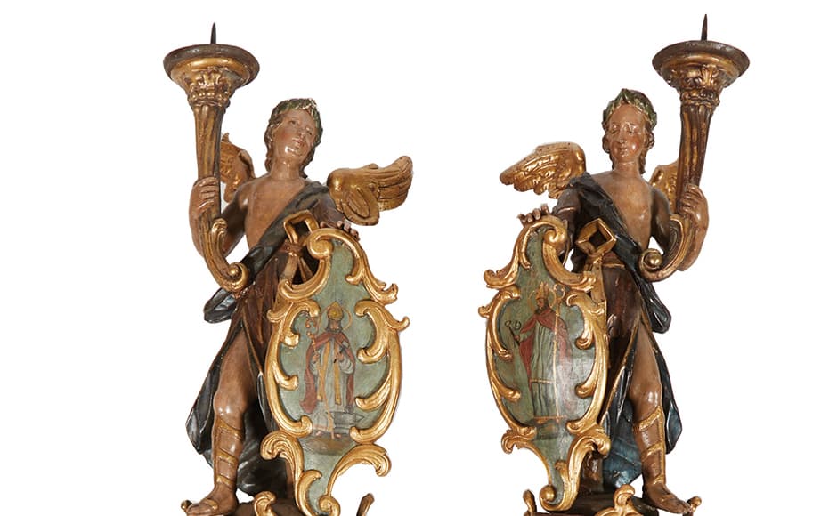 Bâton de procession (paire) de la corporation des maréchaux-ferrants
