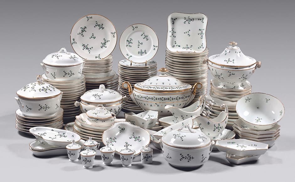 ‘Au Barbeau’ tableware set with blueberry design (120 pieces)