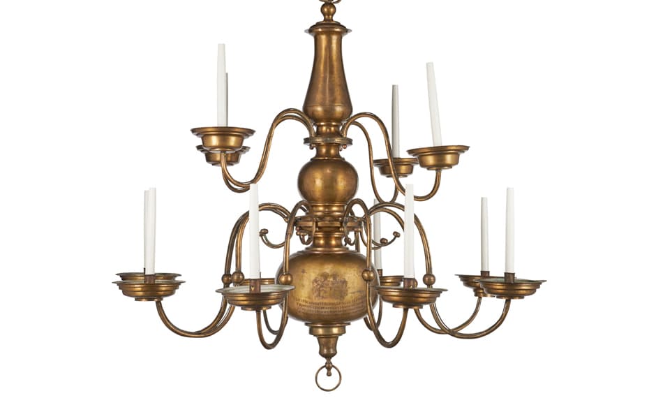 Chandelier with the coat of arms of Michel Jean Bragard (1637–1719) and Hélène Bragard († 1705)